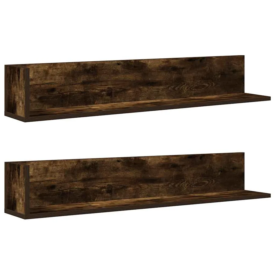 Étagères murales 2 pcs chêne fumé 100x16,5x16,5 cm - 2