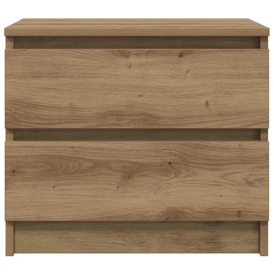 Table de chevet chêne artisanal 50x40x43.5 cm bois d’ingénierie - 4