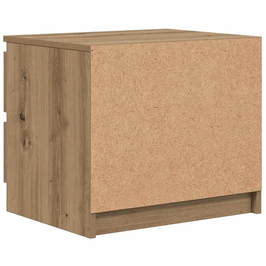 Table de chevet chêne artisanal 50x40x43.5 cm bois d’ingénierie - 6