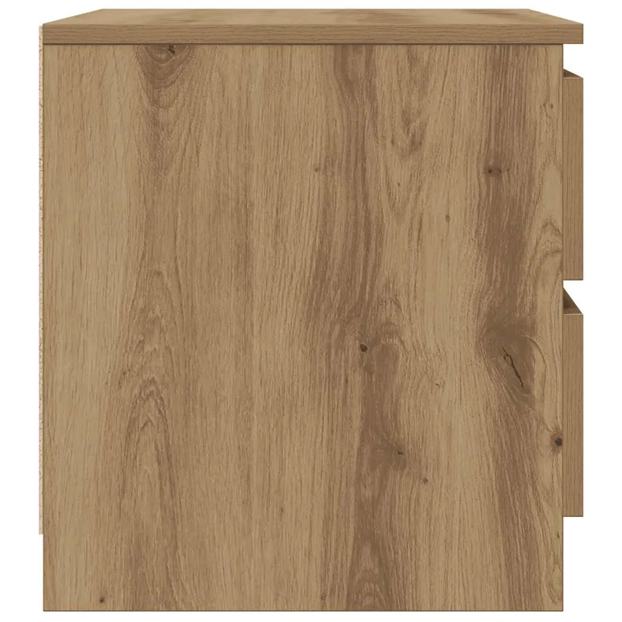 Table de chevet chêne artisanal 50x40x43.5 cm bois d’ingénierie - 7