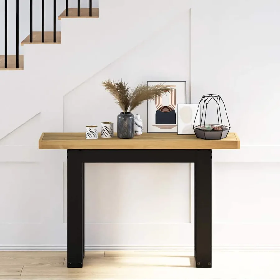 Table console NOAIN pieds en forme de U 120x30x75 cm massif pin - 2