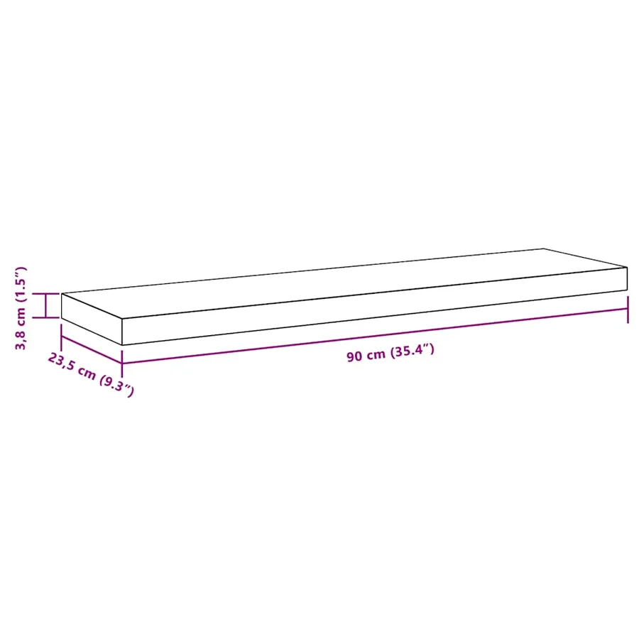 Étagères murales flottantes 2 pcs blanc 90x23,5x3,8 cm MDF - 16