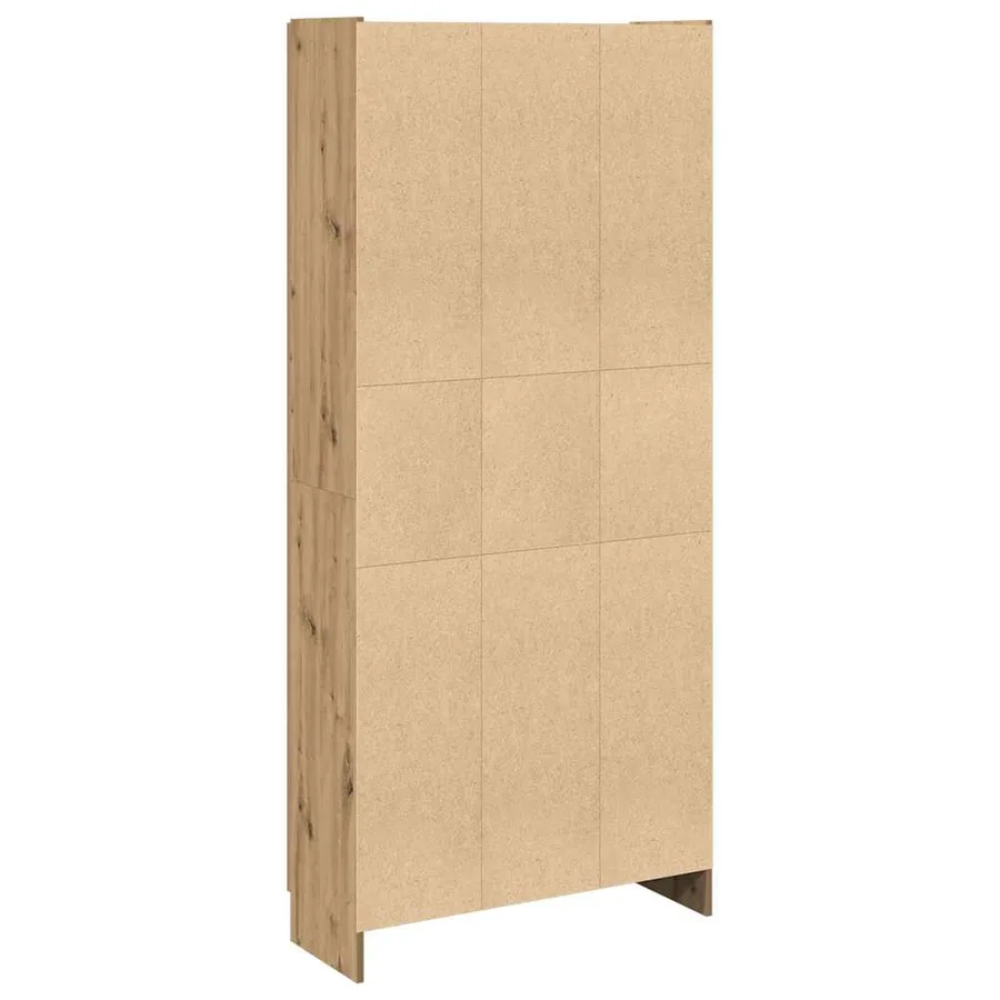 Buffet haut chêne artisanal 82,5x30,5x185 cm bois d'ingénierie - 4