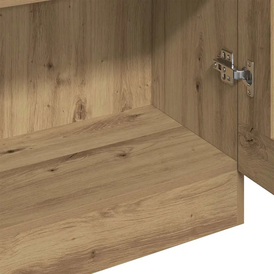 Buffet haut chêne artisanal 82,5x30,5x185 cm bois d'ingénierie - 6