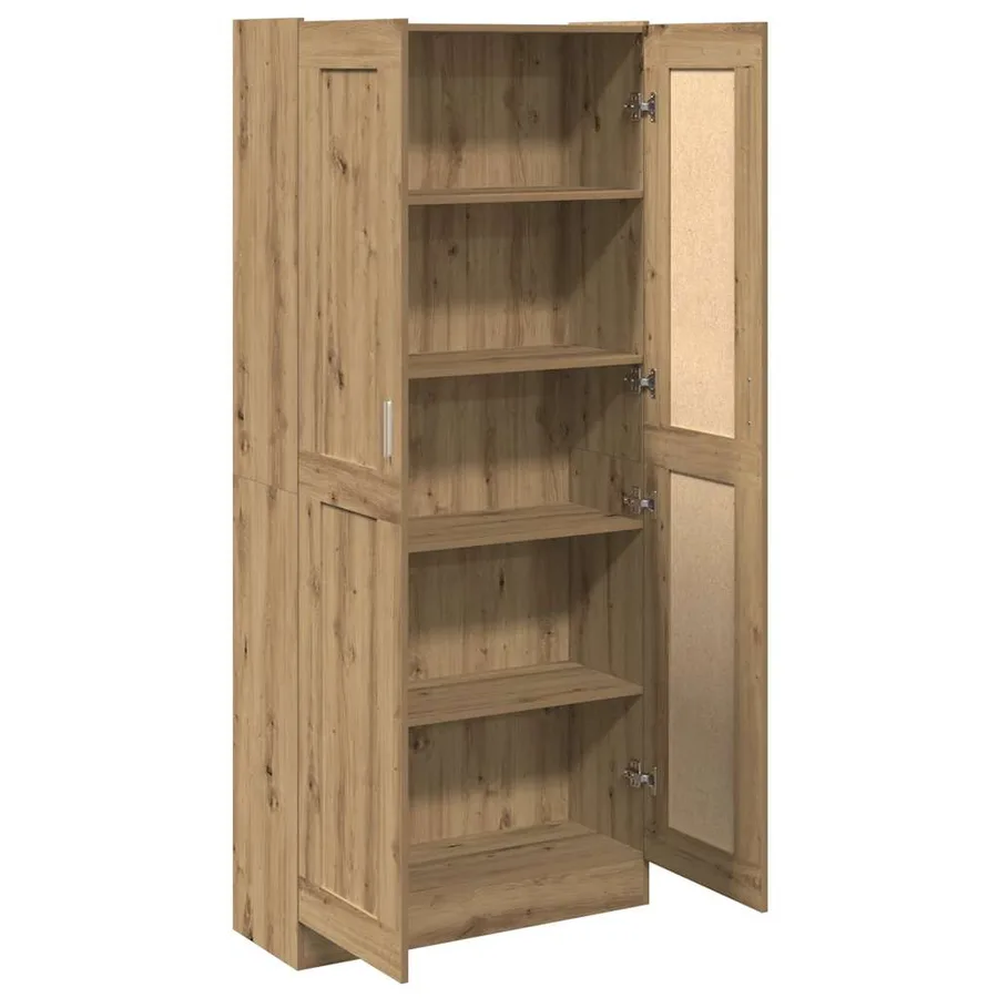 Buffet haut chêne artisanal 82,5x30,5x185 cm bois d'ingénierie - 7