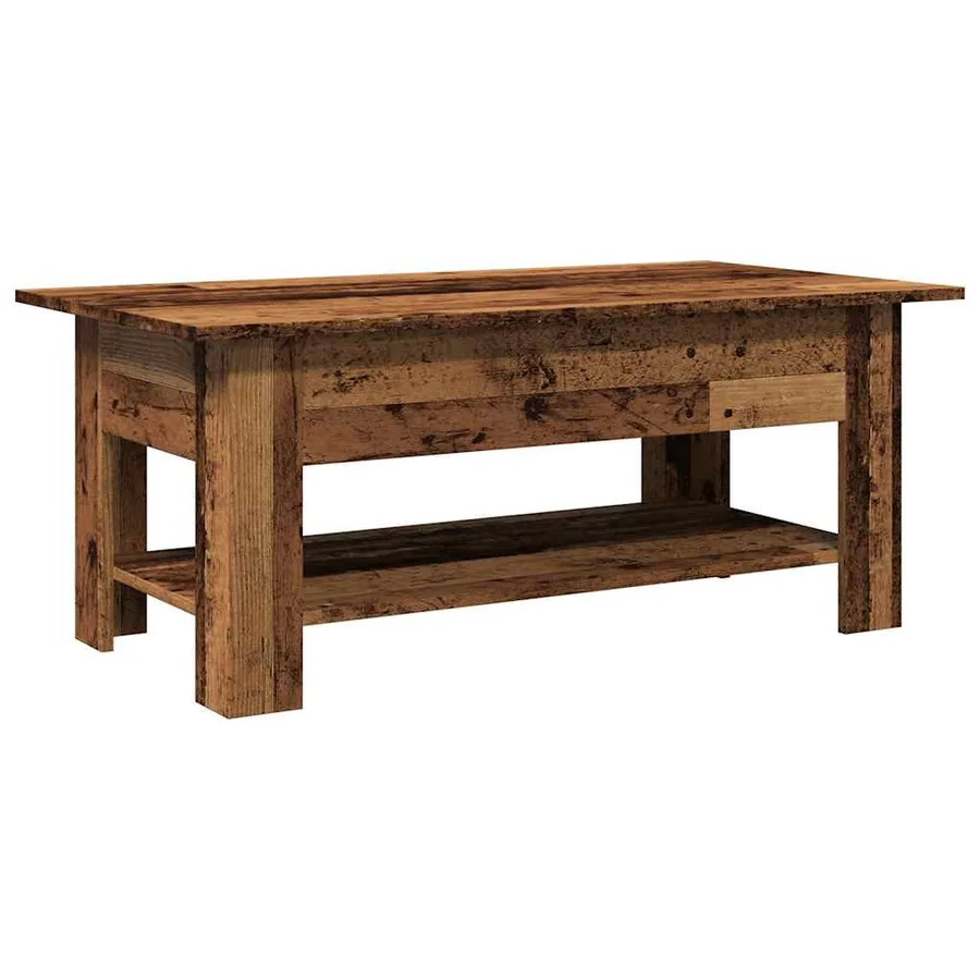 Table basse vieux bois 102x55x42 cm bois d'ingénierie - 5