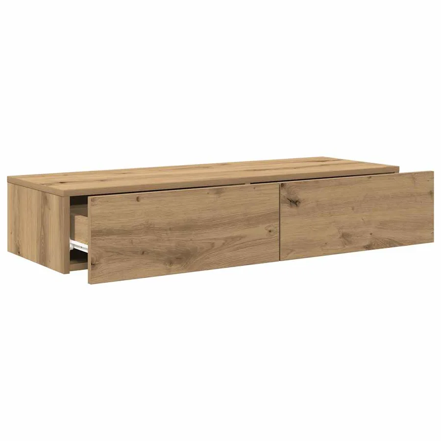 Étagère murale avec tiroirs chêne artisanal bois d'ingénierie - 7