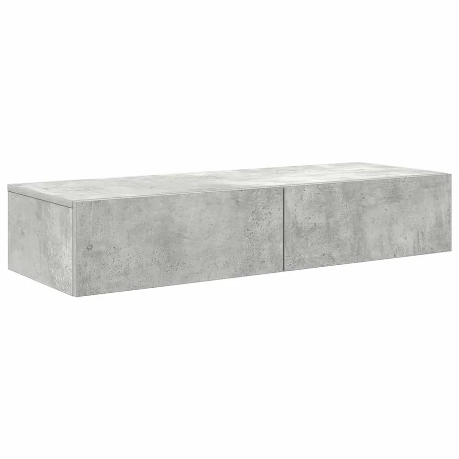 Étagère murale avec tiroirs gris béton bois d'ingénierie - 2