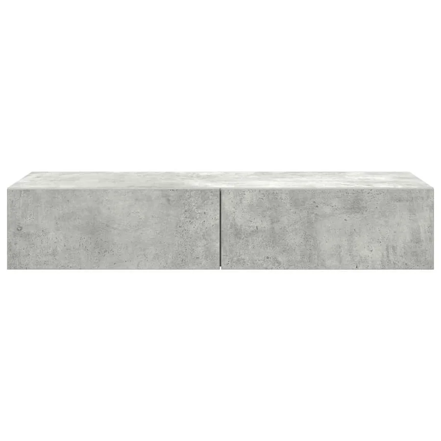 Étagère murale avec tiroirs gris béton bois d'ingénierie - 4