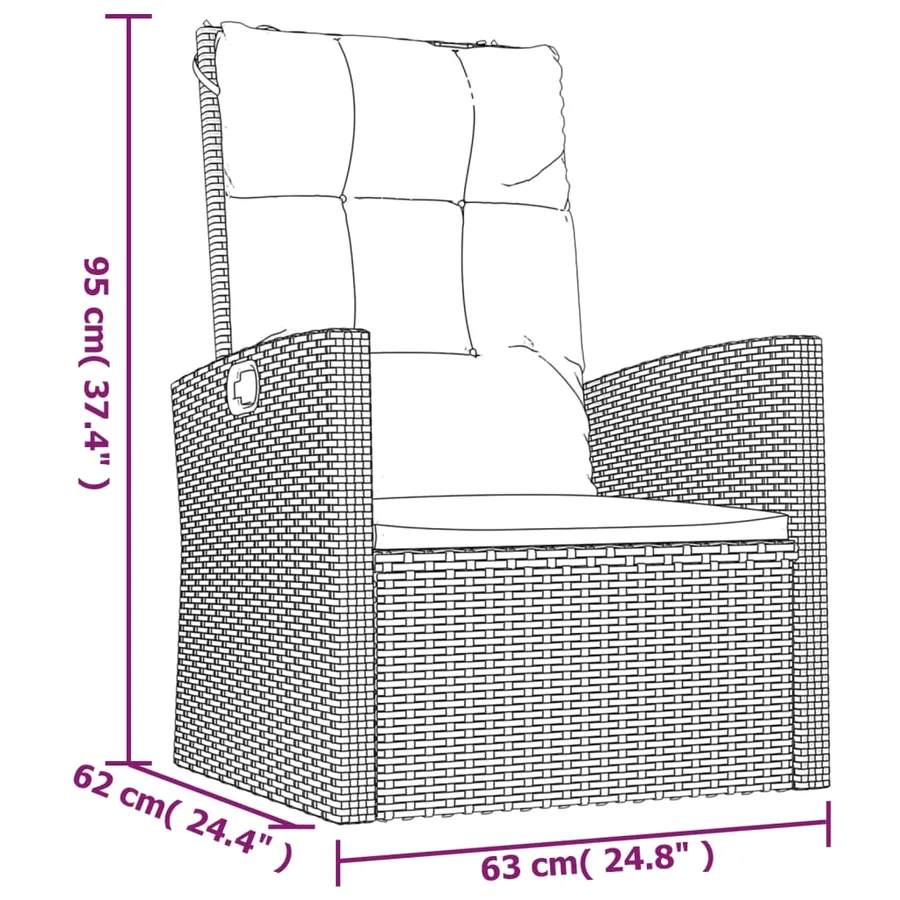 Salon de jardin 3 pcs avec coussins Gris Résine tressée - 14