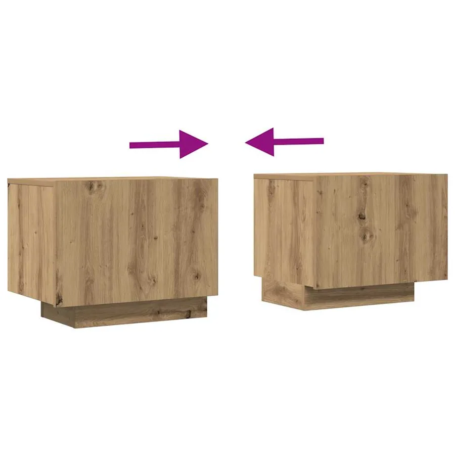 Meuble TV chêne artisanal 100x35x40 cm bois d'ingénierie - 10
