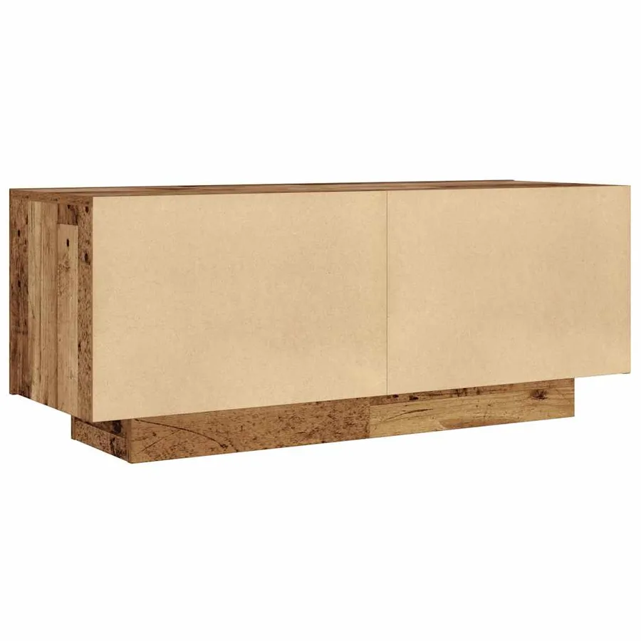 Table de chevet vieux bois 100x35x40 cm bois d'ingénierie - 6
