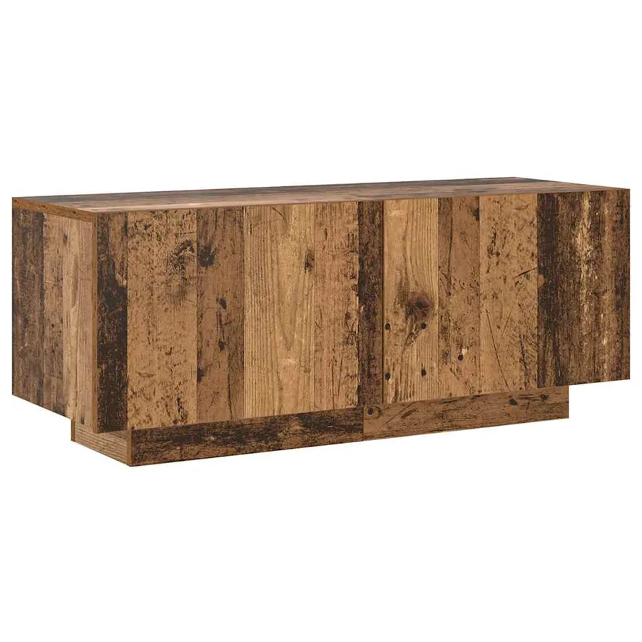 Meuble TV avec lumières LED vieux bois bois d'ingénierie - 9