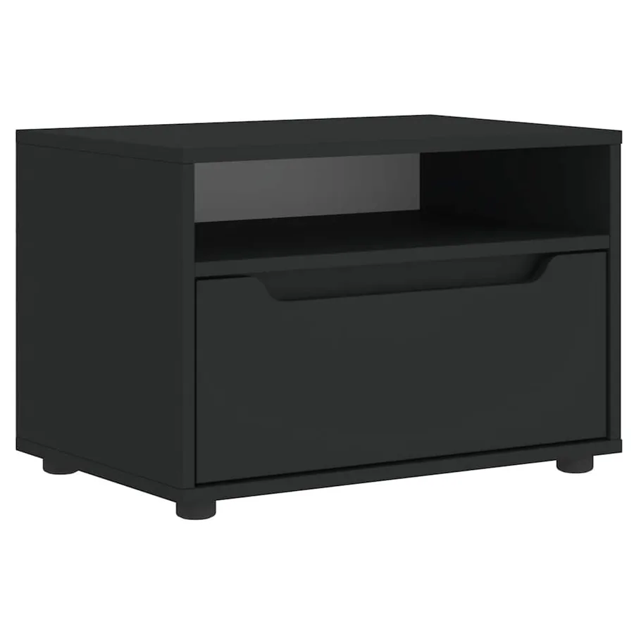 Meuble TV VISNES noir 60x40x38 cm bois d'ingénierie - 2