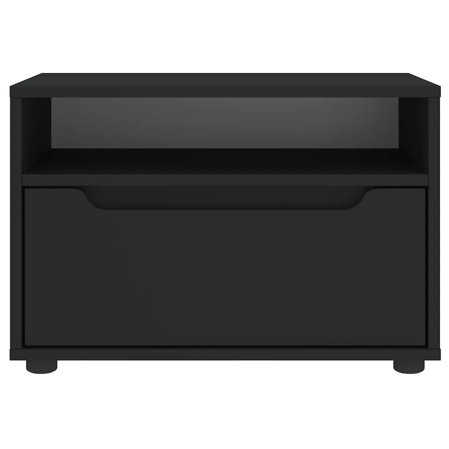 Meuble TV VISNES noir 60x40x38 cm bois d'ingénierie - 5