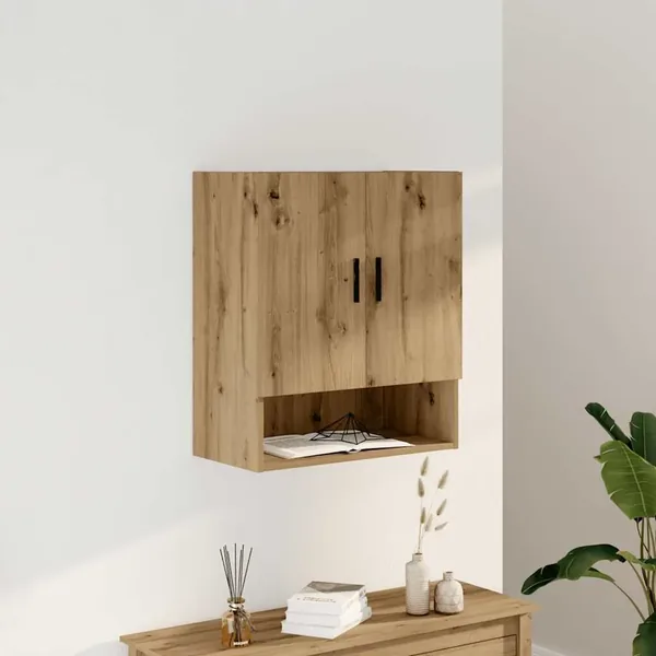 Armoire murale chêne artisanal 60x31x70 cm bois d'ingénierie