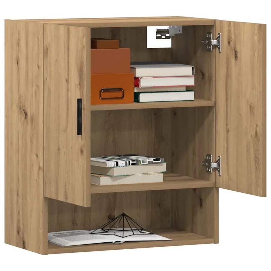 Armoire murale chêne artisanal 60x31x70 cm bois d'ingénierie - 3