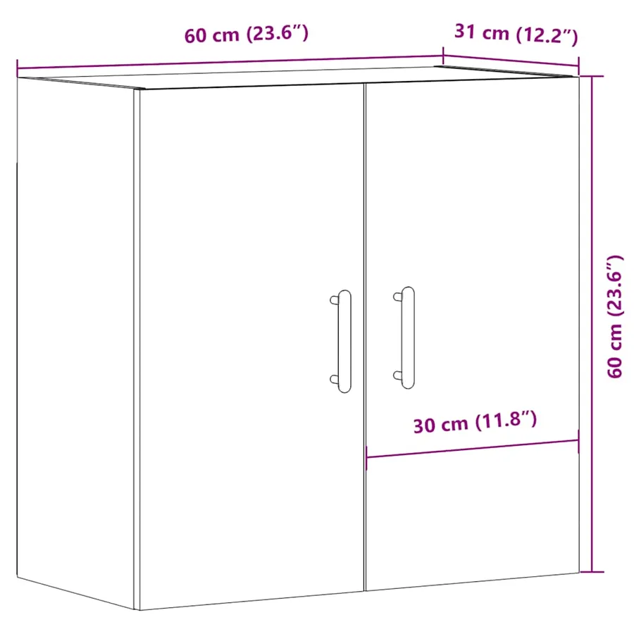 Armoire murale vieux bois 60x31x60 cm bois d'ingénierie - 11
