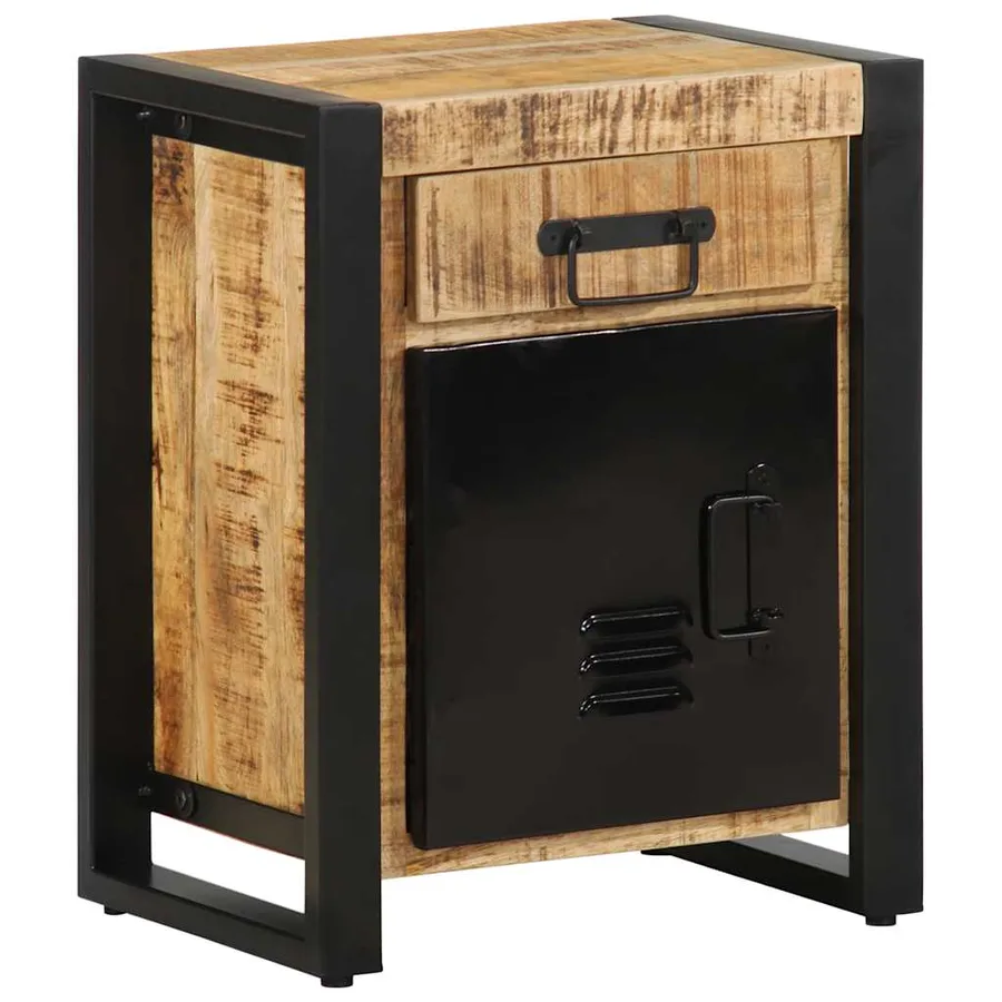Table de chevet 40x30x50 cm bois massif de manguier brut - 4