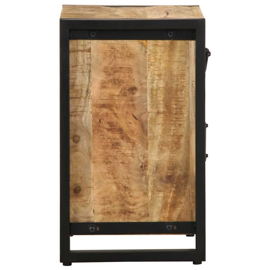 Table de chevet 40x30x50 cm bois massif de manguier brut - 6