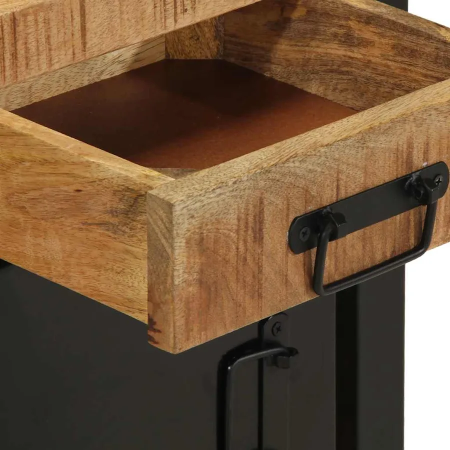 Table de chevet 40x30x50 cm bois massif de manguier brut - 9