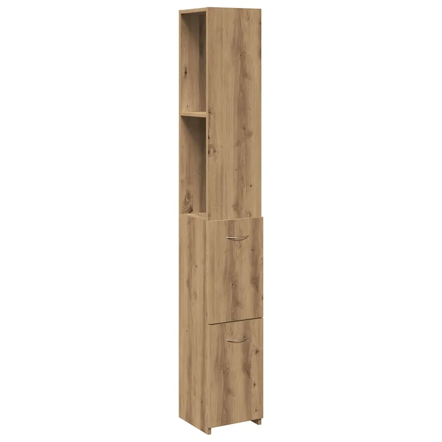 Armoire de salle de bain chêne artisanal 25x25x170 cm - 2