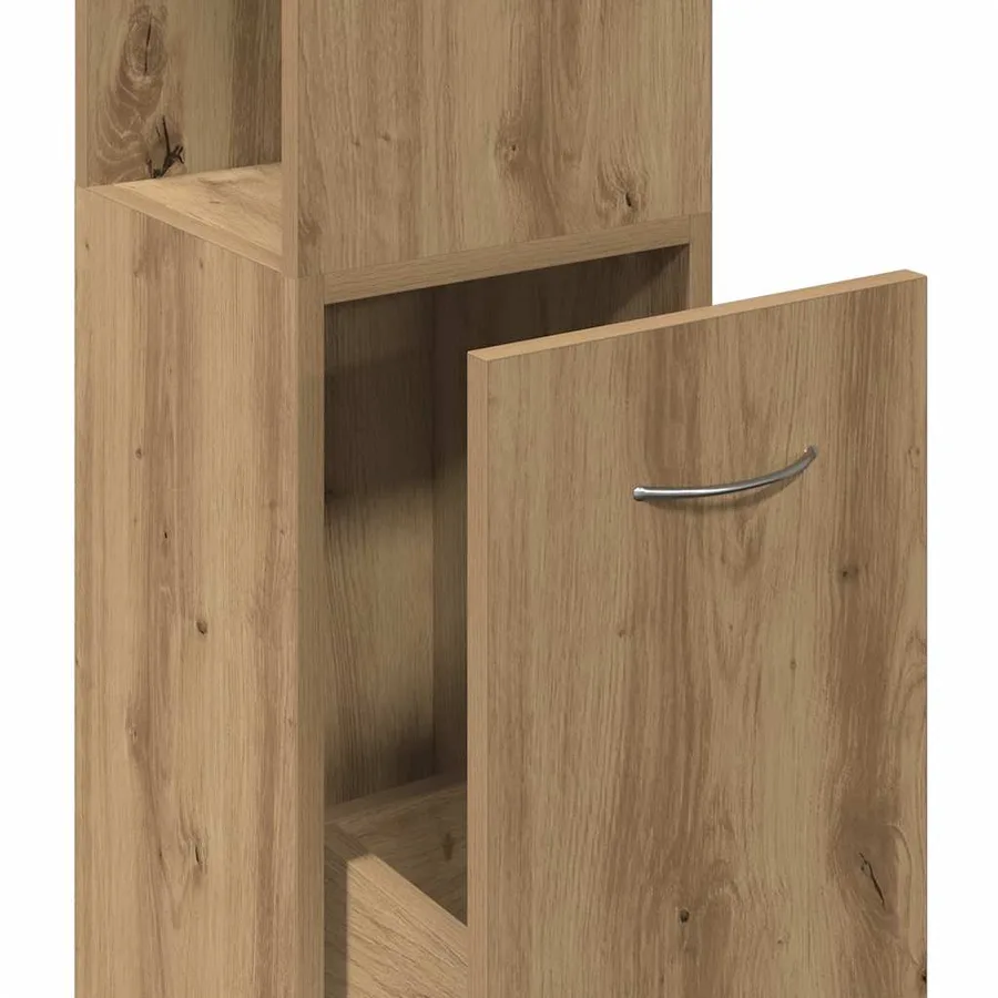 Armoire de salle de bain chêne artisanal 25x25x170 cm - 8