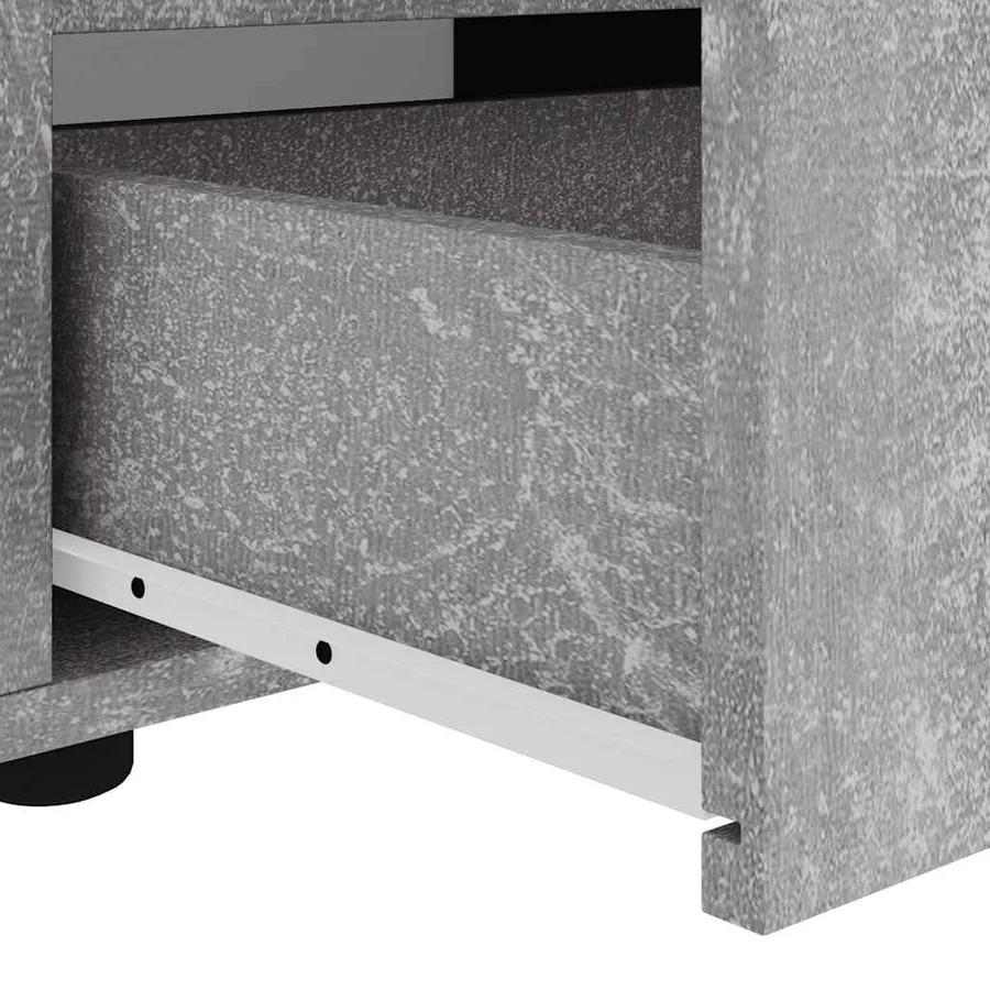 Meuble TV VISNES gris béton 100x40x38 cm bois d'ingénierie - 10
