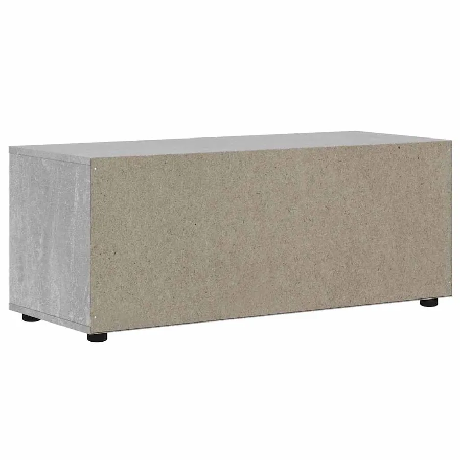 Meuble TV VISNES gris béton 100x40x38 cm bois d'ingénierie - 8