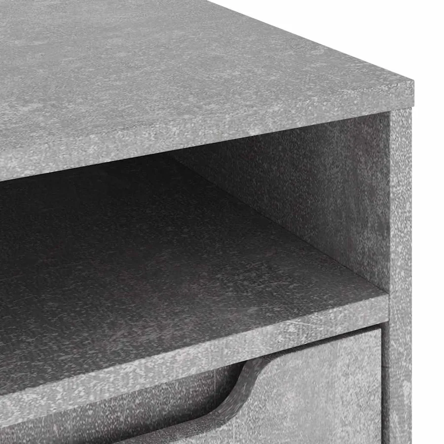Meuble TV VISNES gris béton 100x40x38 cm bois d'ingénierie - 9
