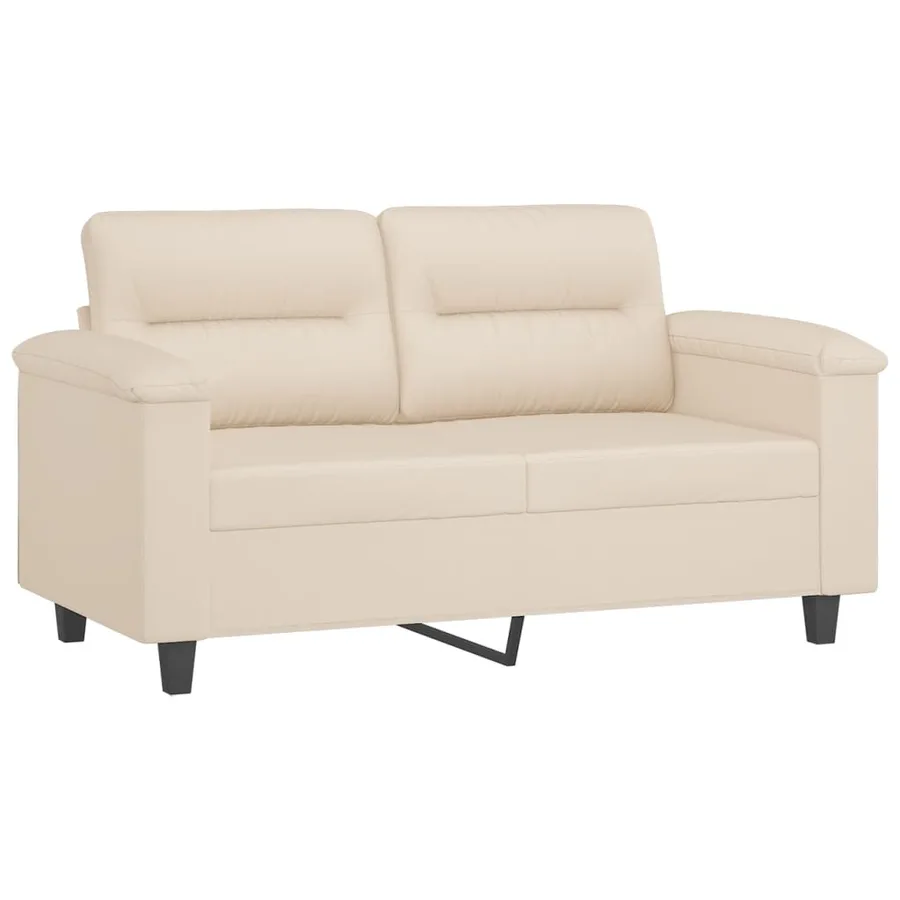 Ensemble de canapés 4 pcs avec coussins Beige Tissu microfibre - 4