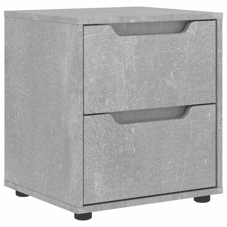 Table de chevet VISNES gris béton 45x40x50 cm bois d'ingénierie - 2
