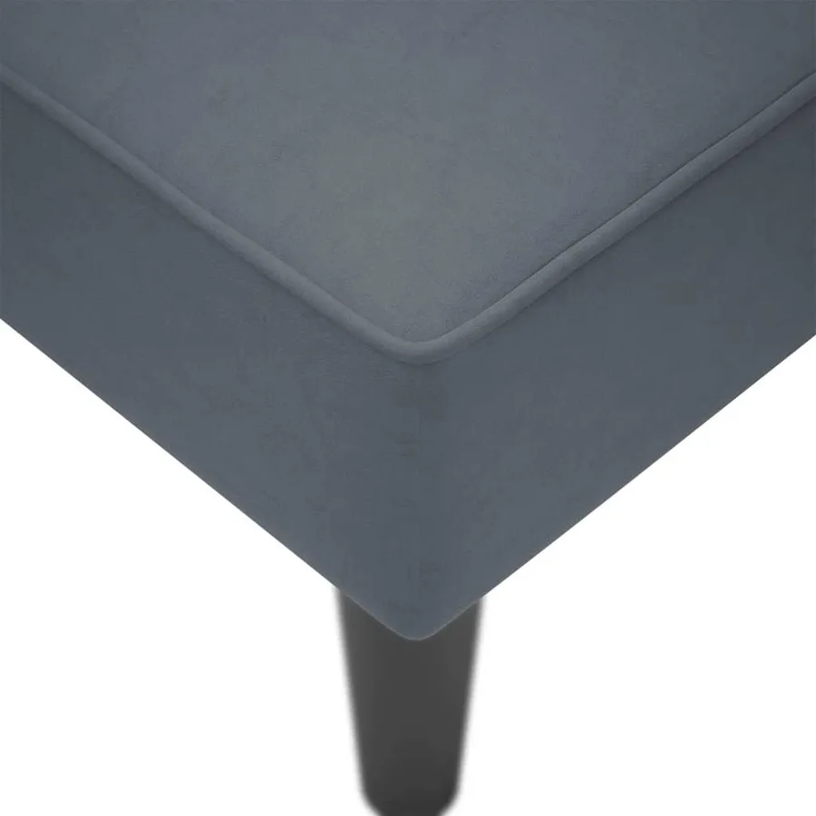 Fauteuil long avec accoudoir droit gris foncé velours - 7