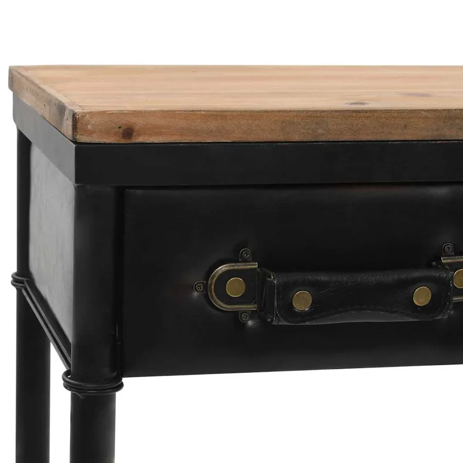 Table console MDF et bois de sapin 100 x 33,5 x 80 cm - 5