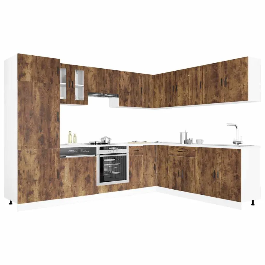 Ensemble d'armoires de cuisine 14 pcs Porto bois d'ingénierie
