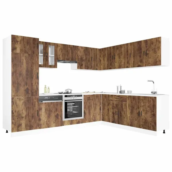 Ensemble d'armoires de cuisine 14 pcs Porto bois d'ingénierie