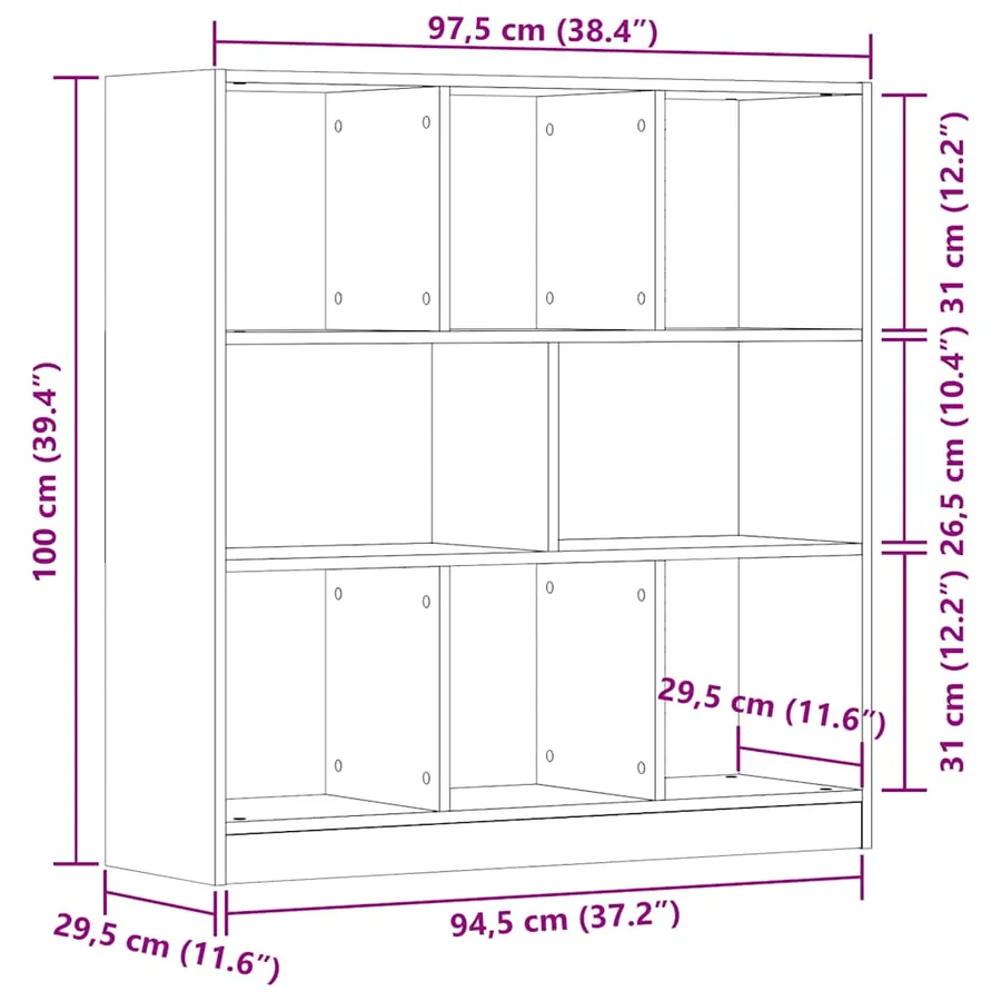 Bibliothèque vieux bois 97,5x29,5x100 cm bois d'ingénierie - 10