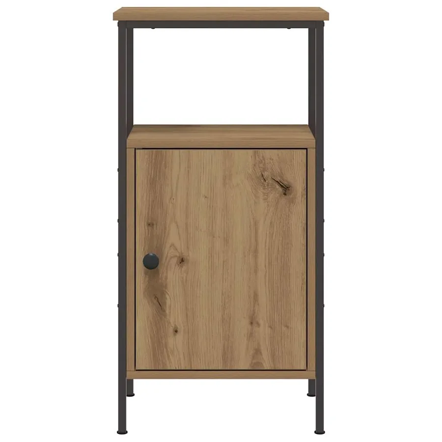 Table de chevet chêne artisanal 41x31x80 cm bois d'ingénierie - 5