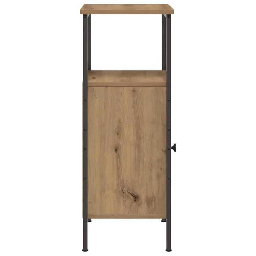 Table de chevet chêne artisanal 41x31x80 cm bois d'ingénierie - 7