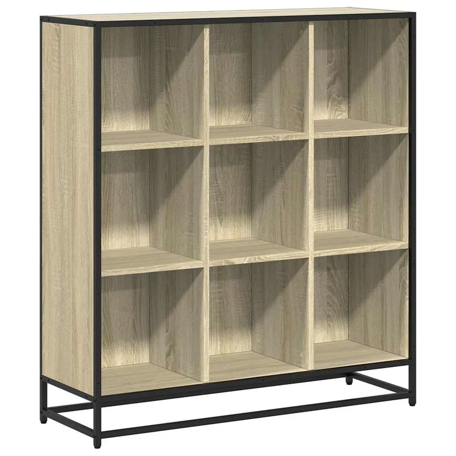 Bibliothèque chêne sonoma 97,5x33x107,5cm bois ingénierie métal - 2