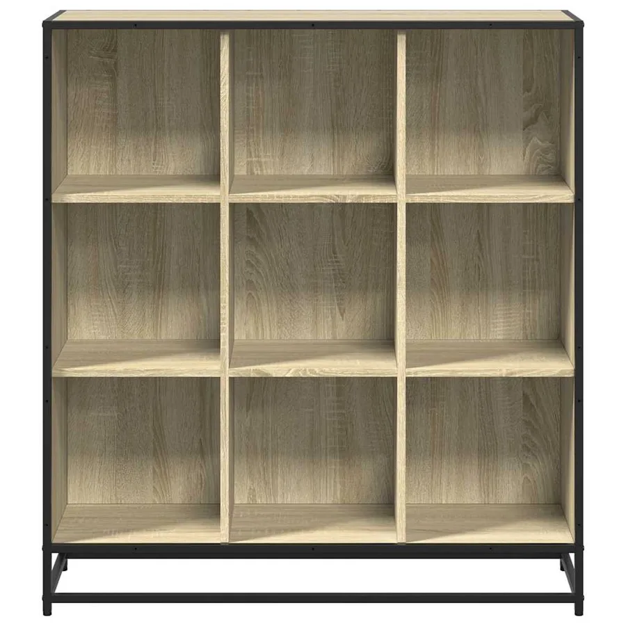 Bibliothèque chêne sonoma 97,5x33x107,5cm bois ingénierie métal - 4