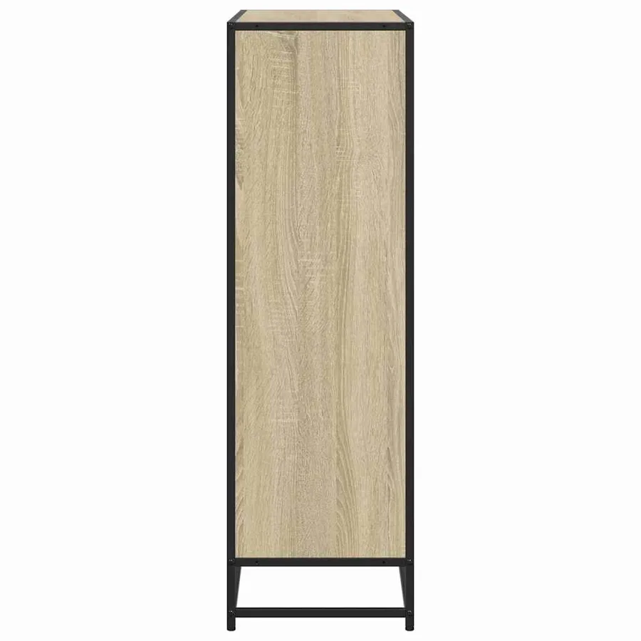 Bibliothèque chêne sonoma 97,5x33x107,5cm bois ingénierie métal - 5