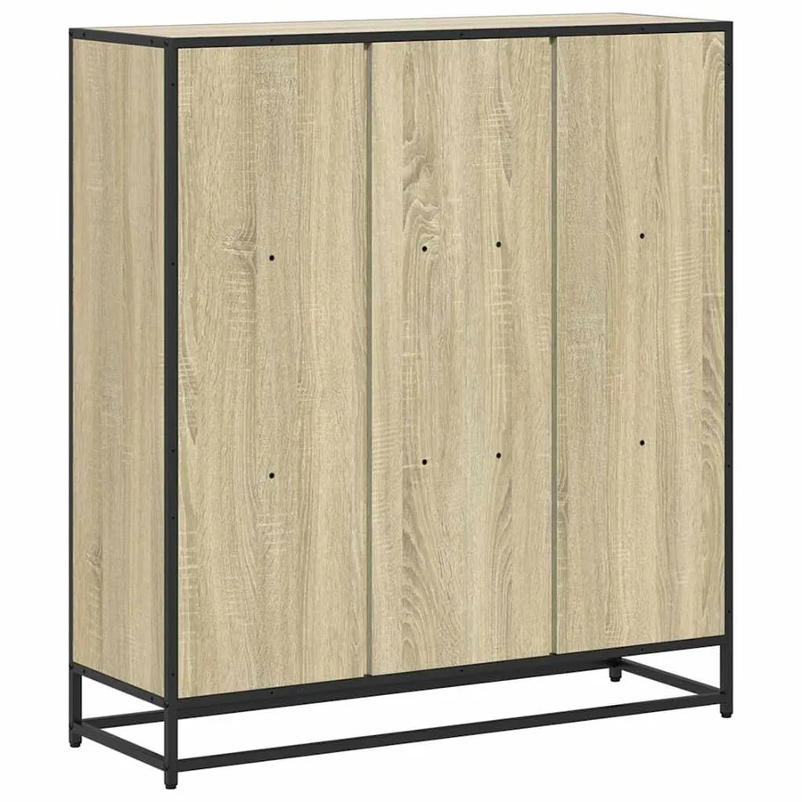 Bibliothèque chêne sonoma 97,5x33x107,5cm bois ingénierie métal - 6