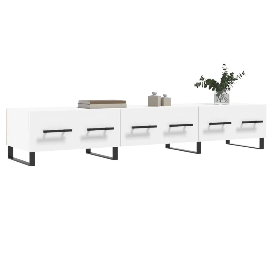Meuble TV blanc 150x36x30 cm bois d'ingénierie - 3