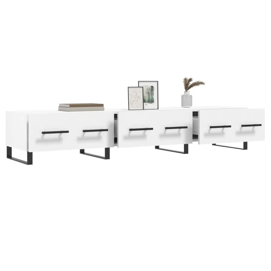 Meuble TV blanc 150x36x30 cm bois d'ingénierie - 4