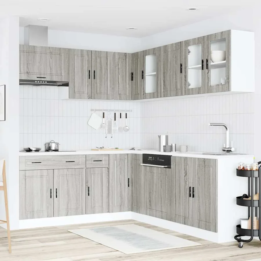 Ensemble d'armoires de cuisine 11 pcs Porto bois d'ingénierie - 3