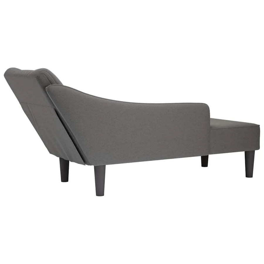 Fauteuil long avec accoudoir droit gris foncé tissu - 6