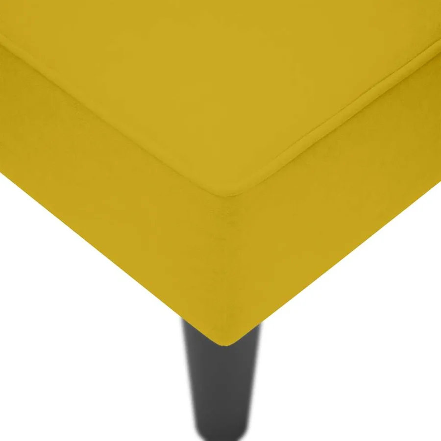 Fauteuil long avec accoudoir droit jaune velours - 7