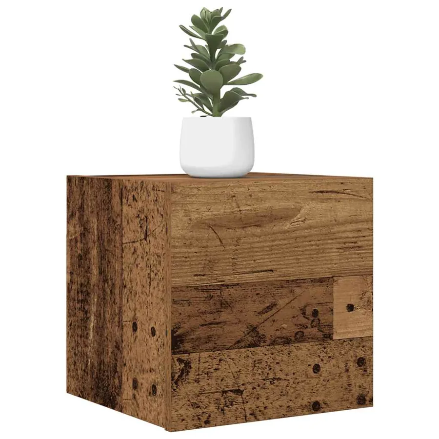 Meuble TV mural vieux bois 30,5x30x30 cm