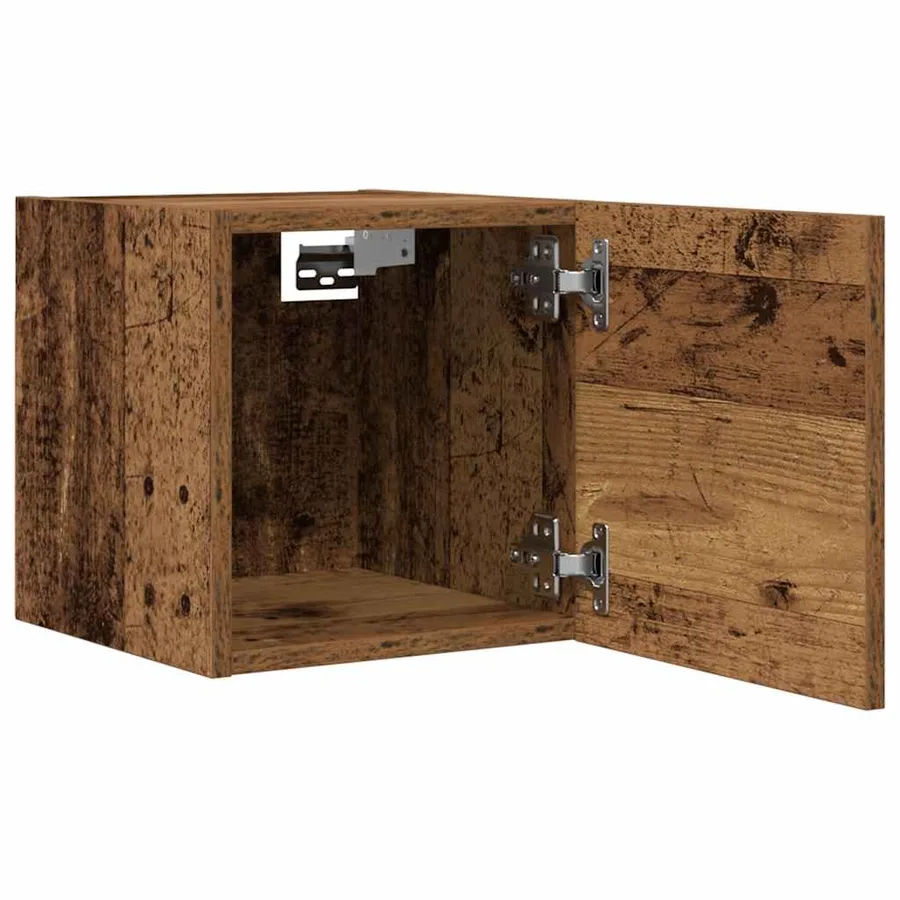 Meuble TV mural vieux bois 30,5x30x30 cm - 8